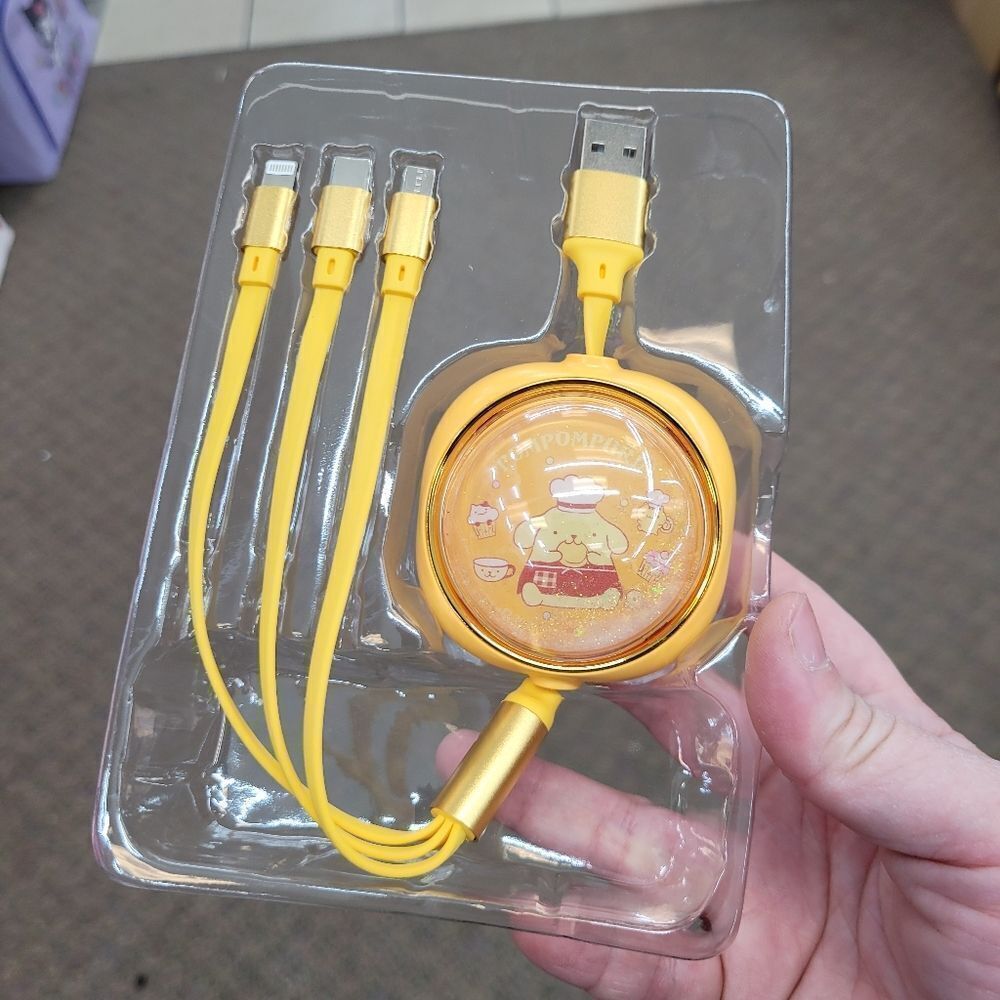Brand New Sanrio Pompompurin 3 in 1 Charging Cable - Picture 3 of 8